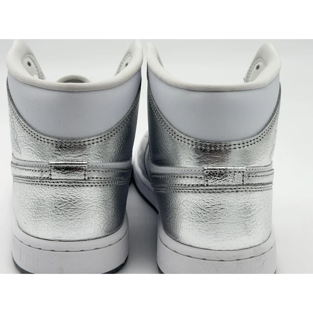 Women's 11 / Men's 9.5 - Nike Jordan 1 Mid Metallic Silver FN5031-100 No Box Lid
